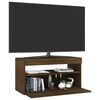 vidaXL Mobile Porta TV con Luci LED Rovere Marrone 75x35x40 cm