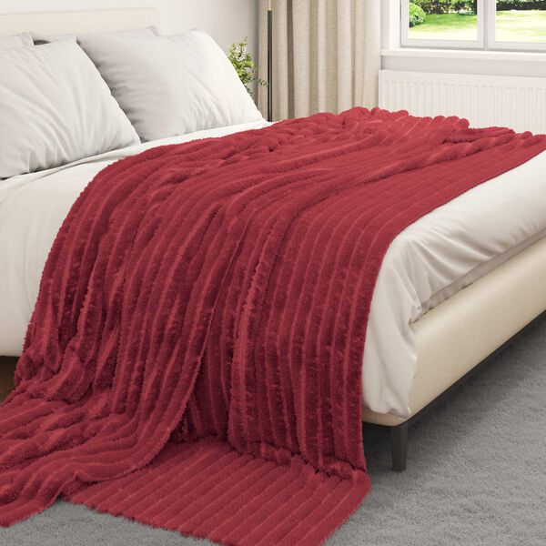vidaXL Coperta Rosso Bordeaux 240 x 220 cm Panno
