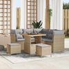 vidaXL Set Divano da Giardino con cuscino 8 pcs beige e grigio chiaro