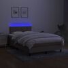 vidaXL Letto a Molle con Materasso e LED Tortora 120x200cm in Tessuto