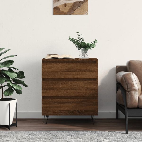 vidaXL Credenza Rovere Marrone 60x35x70 cm in Legno Multistrato