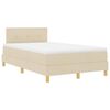 vidaXL Letto a molle con materasso Crema 120 x 200 cm Tessuto