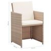 vidaXL Set da Pranzo da Giardino 15 pz con Cuscini in Polyrattan Beige