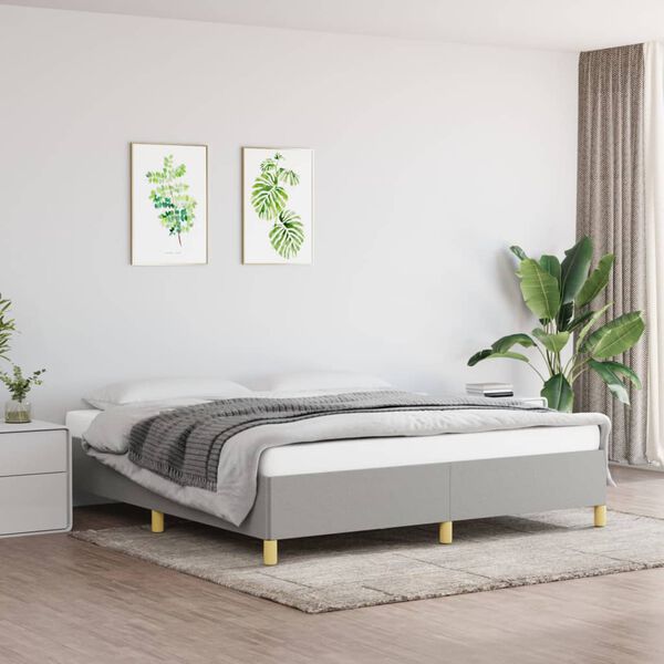 vidaXL Struttura Letto a Rete a Molle Grigio Chiaro 160x200 cm Tessuto