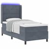 vidaXL Letto con Box Springs LED e Materasso Grigio scuro 90 x 190 cm