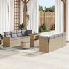 vidaXL Set Divano da Giardino 11 pcs Beige polyrattan