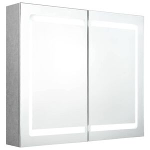 vidaXL Mobiletto per specchio da bagno Grigio Cemento 80 x 12 x 68 cm