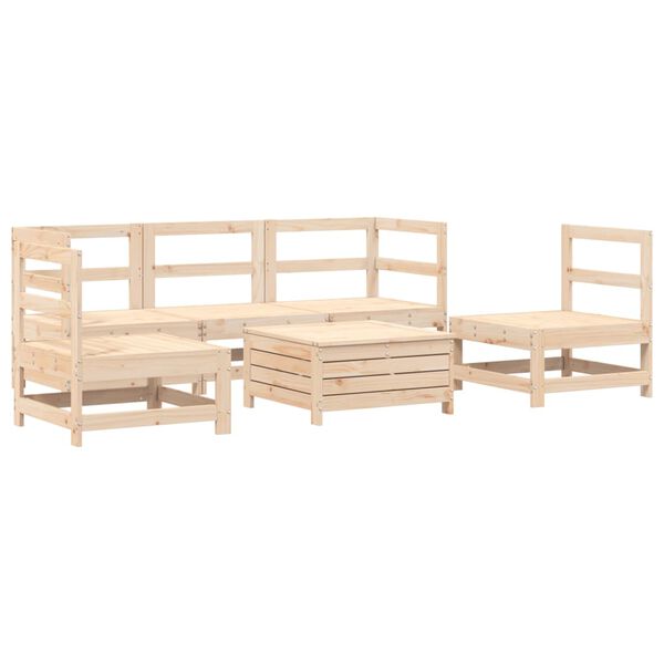 vidaXL Set Divani da Giardino 6 pz in Legno Massello di Pino