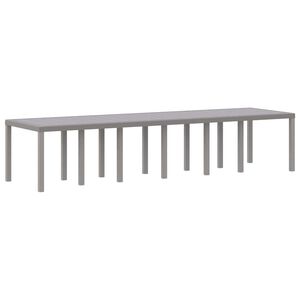 vidaXL Tavolo da Giardino Grigio chiaro 350 x 100 x 74 cm polyrattan