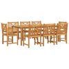vidaXL Set da Pranzo per Giardino 9 pcs Marrone