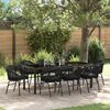 vidaXL Set da Pranzo per Giardino 9 pcs Nero