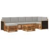 vidaXL Set di divani da esterno 7 pcs Naturale e Grigio Chiaro
