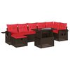 vidaXL Set Divani da Giardino 8 pz con Cuscini Marrone in Polyrattan