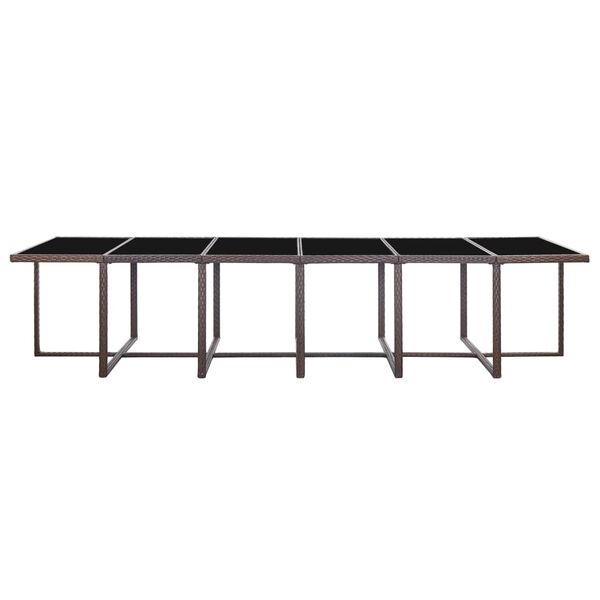 vidaXL Set da Pranzo da Giardino 17 pz con Cuscini Polyrattan Marrone