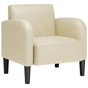 vidaXL Divano Sedia con Braccioli Crema 54 cm in Similpelle
