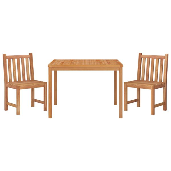 vidaXL Set da Pranzo per Giardino 3 pz in Legno Massello di Teak