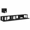 vidaXL Set mobile TV Montaggio a parete Rovere Nero Legno multistrato