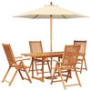 vidaXL Set da pranzo da esterno con ombrellone 6 pz
