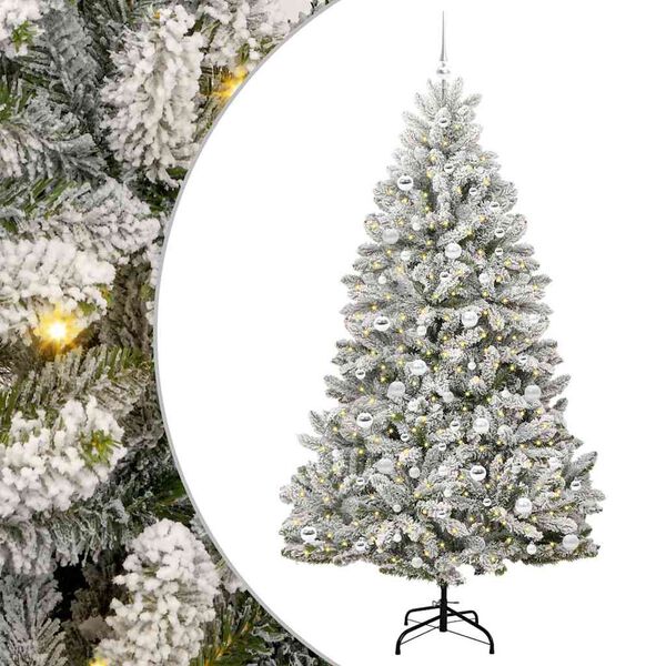 vidaXL Albero di Natale artificiale con 300 LED Verde e Bianco 210 cm