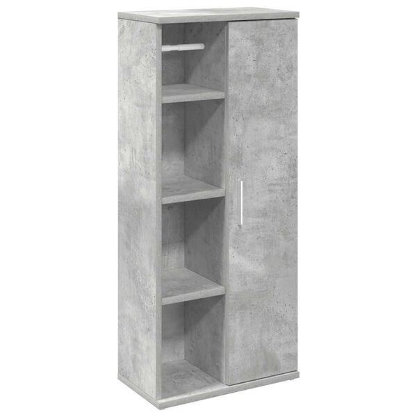 vidaXL Mobile da Bagno con Portarotolo Grigio Cemento 39x22x90 cm