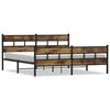 vidaXL Giroletto senza Materaso in Metallo Rovere Fumo 200x200 cm
