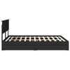 vidaXL Letto con Contenitore Nero 150 x 200 cm Legno multistrato