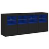 vidaXL Credenza con Luci LED Nera 163x37x67 cm