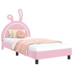 vidaXL Struttura letto bambini con testata Rosa 90 x 190 cm PU