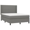 vidaXL Letto a Molle Materasso e LED Grigio Scuro 140x200cm in Tessuto