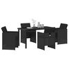 vidaXL Set da Pranzo per Giardino con cuscino 5 pcs Nero polyrattan