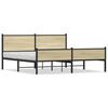 vidaXL Giroletto senza Materaso in Metallo Rovere Sonoma 183x213 cm