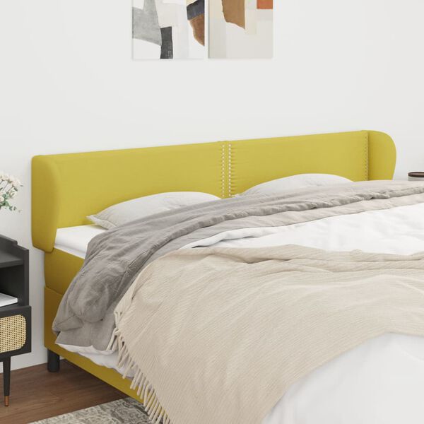 vidaXL Testiera ad Orecchio Verde 163x23x78/88 cm in Tessuto