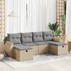 vidaXL Set Divano da Giardino 6 pz con Cuscini Beige in Polyrattan