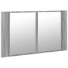 vidaXL Armadietto a Specchio con LED Grigio Sonoma 80x12x45cm Acrilico