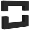 vidaXL Set mobile TV 5 pz Nero Legno ingegnerizzato