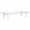 vidaXL Supporto per Monitor Bianco 40x20x8cm Vetro Temperato e Metallo