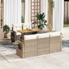 vidaXL Set Divano da Giardino 6 pz con Cuscini Beige in Polyrattan