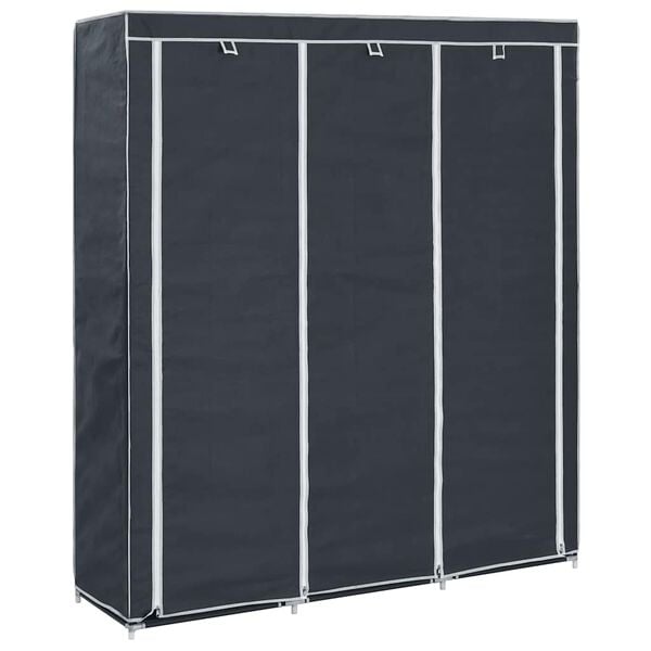 vidaXL Armadio con Scomparti e Aste Nero 150x45x175 cm in Tessuto