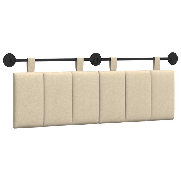 vidaXL Testata appesa Montaggio a parete Crema 150 x 55 x 5 cm Tessuto