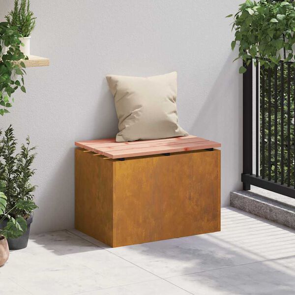 vidaXL Panchina da giardino Ruggine 60 x 40 x 43 cm acciaio corten