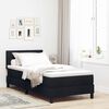 vidaXL Letto a molle con materasso Nero 90 x 190 cm Tessuto