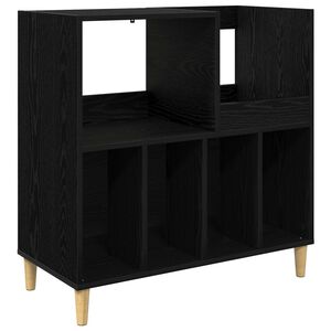 vidaXL Supporto per giradischi Rovere Nero 82 x 39,5 x 82,5 cm