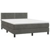 vidaXL Letto a Molle con Materasso e LED Grigio Scuro 140x200 cm