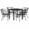 vidaXL Set da Pranzo per Giardino 5 pz Nero polyrattan