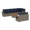 vidaXL Set Divani da Giardino 9 pz con Cuscini Grigio in Polyrattan