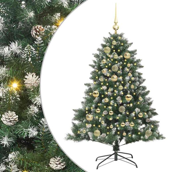 vidaXL Albero di Natale artificiale con 150 LED Verde 120 cm