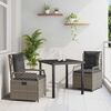 vidaXL Set da Pranzo per Giardino 3 pcs Grigio polyrattan