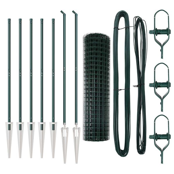 vidaXL Recinzione con Posto Verde 1,4 x 10 m Acciaio e PVC