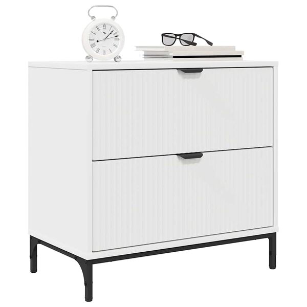 vidaXL Comodino Bianco 63.5 x 36 x 61 cm Legno multistrato