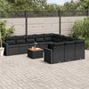 vidaXL Set Divani da Giardino 12 pz con Cuscini Nero in Polyrattan